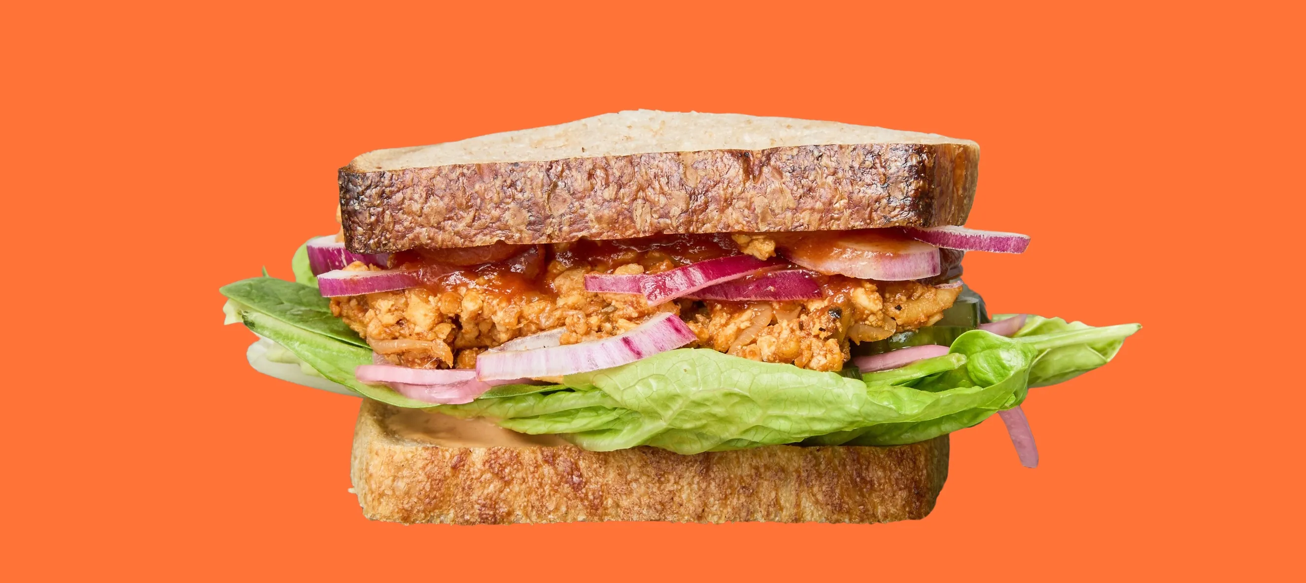Vegan BBQ sandwich on sourdough - Sloppy Jo's Deli